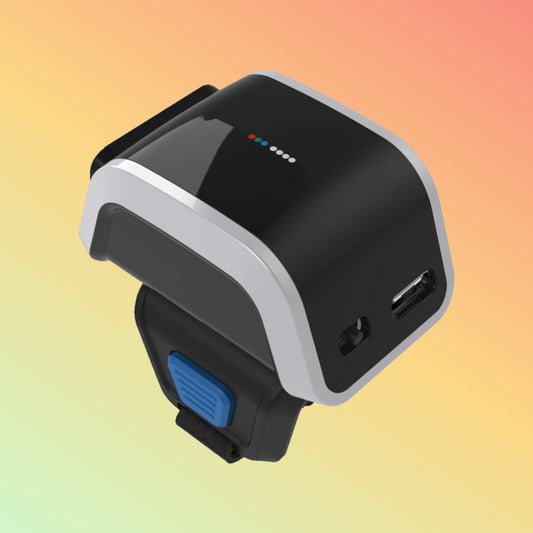 Ibocode Ring Wearable Scanner, Bluetooth Wireless, Mini Finger Reader, 1D/2D QR