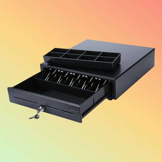 Ibocode Adjustable Cash Drawer, Bill/Coin Tray, Lock Storage, POS Compatible