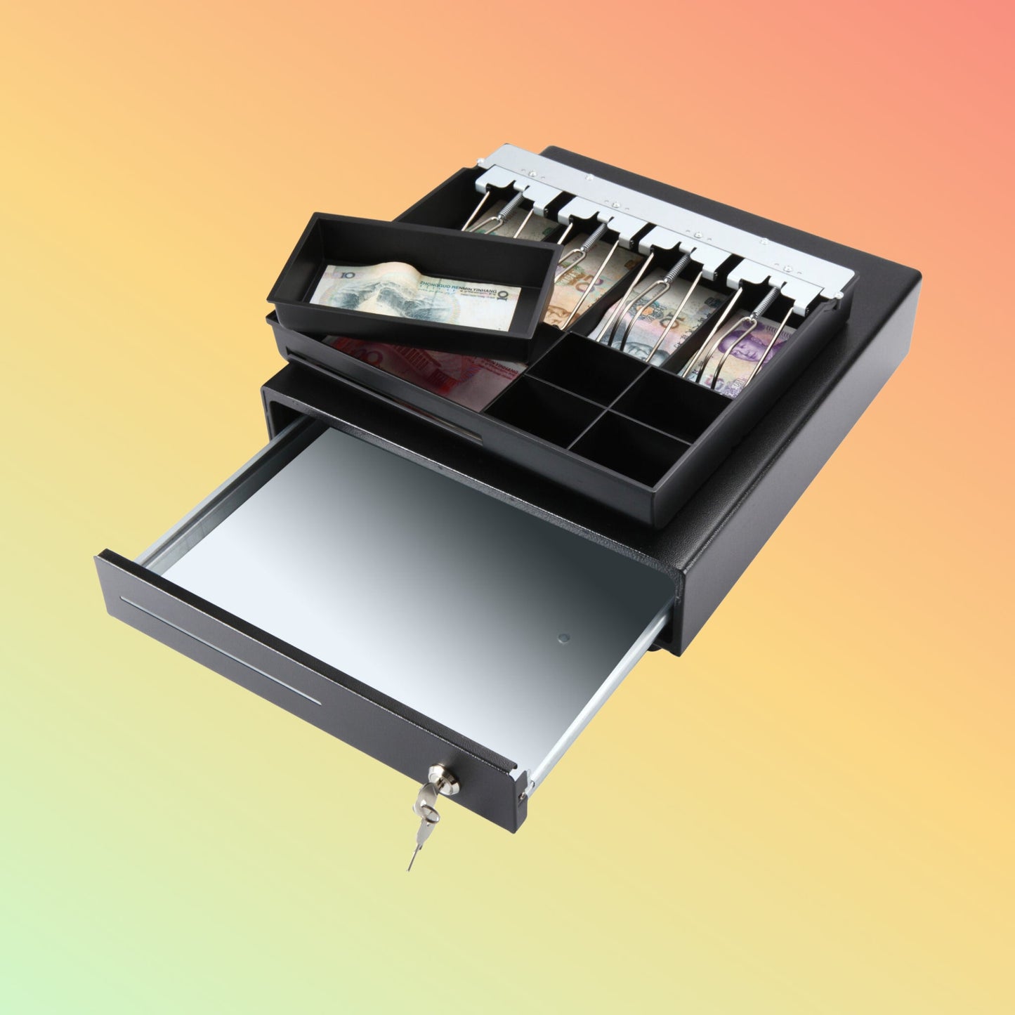 Ibocode Heavy Duty Cash Drawer with Removable Tray for POS System