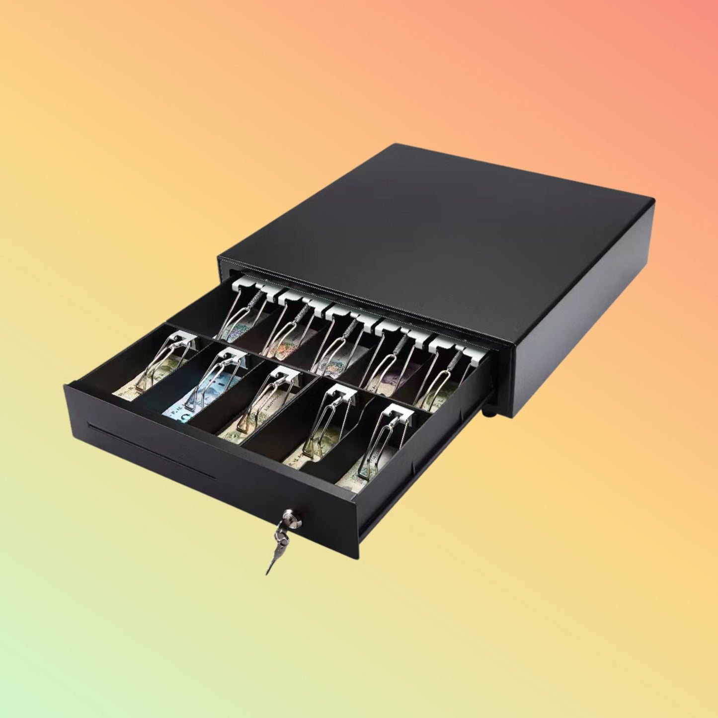 Ibocode Light-Duty Cash Drawer with Removable Tray for Bars, Coffee Shops, and Restaurants