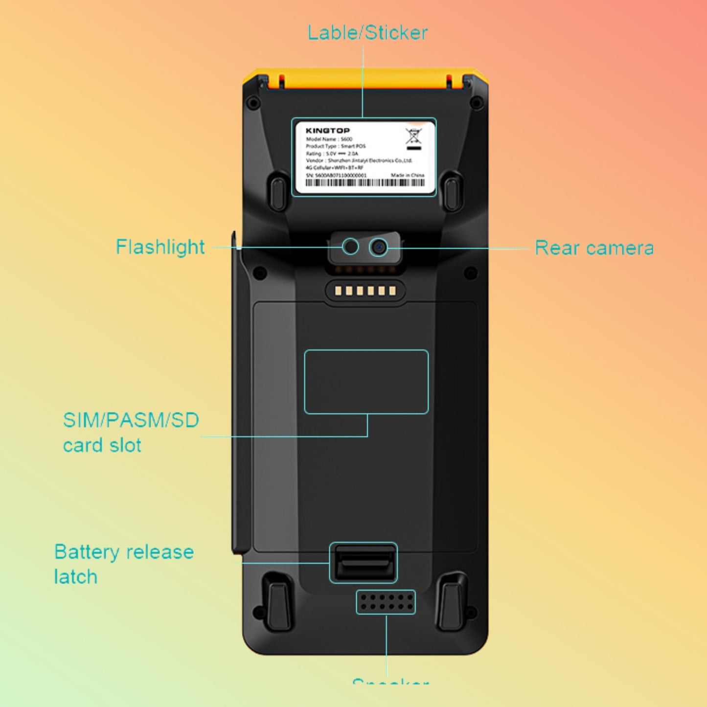 Kingtop S600 Handheld POS Terminal With Printer
