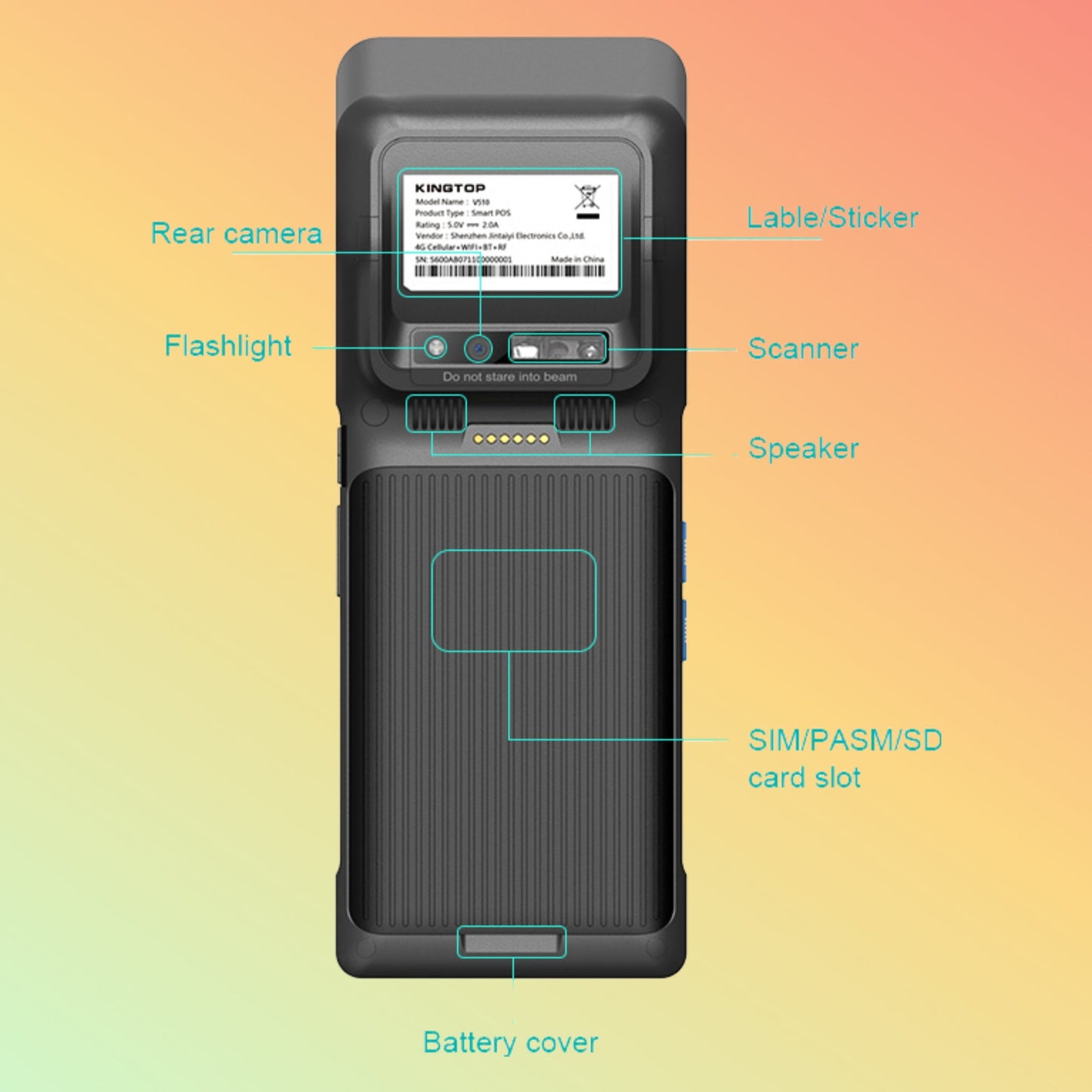 Kingtop KT-V510 Portable Handheld POS Receipt Printer