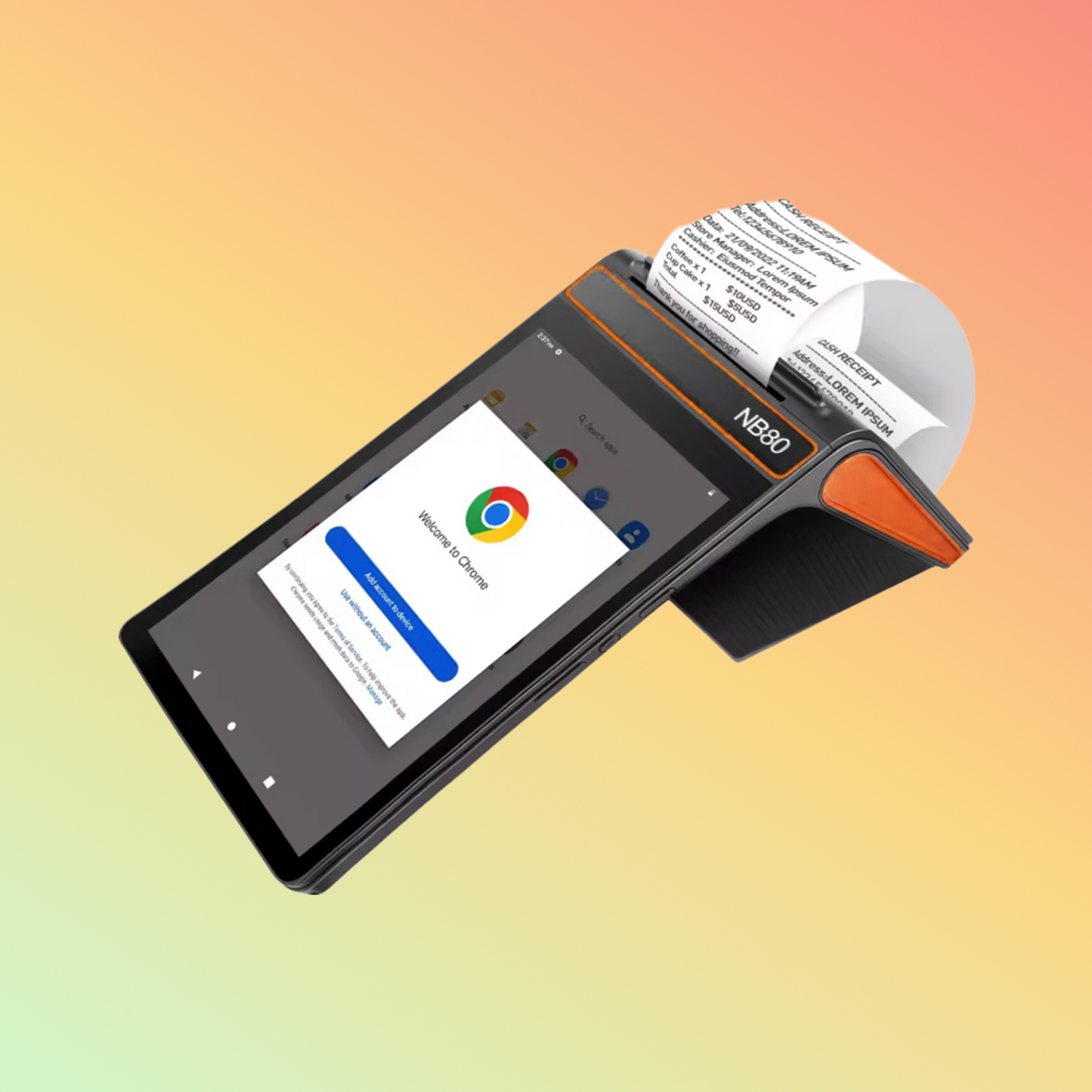 TOTALPOS NB80: 8" Android Terminal with 58mm/80mm Printer