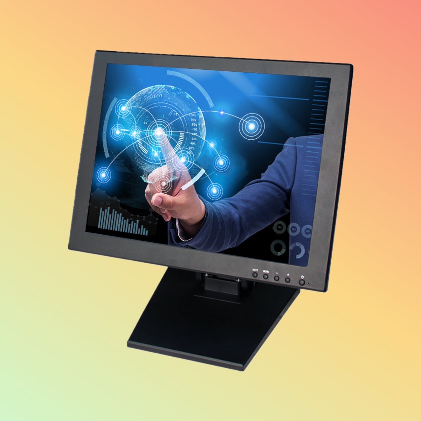 TOTALPOS H-TM1502 15 inch POS Capacitive LCD Touch Screen Monitor