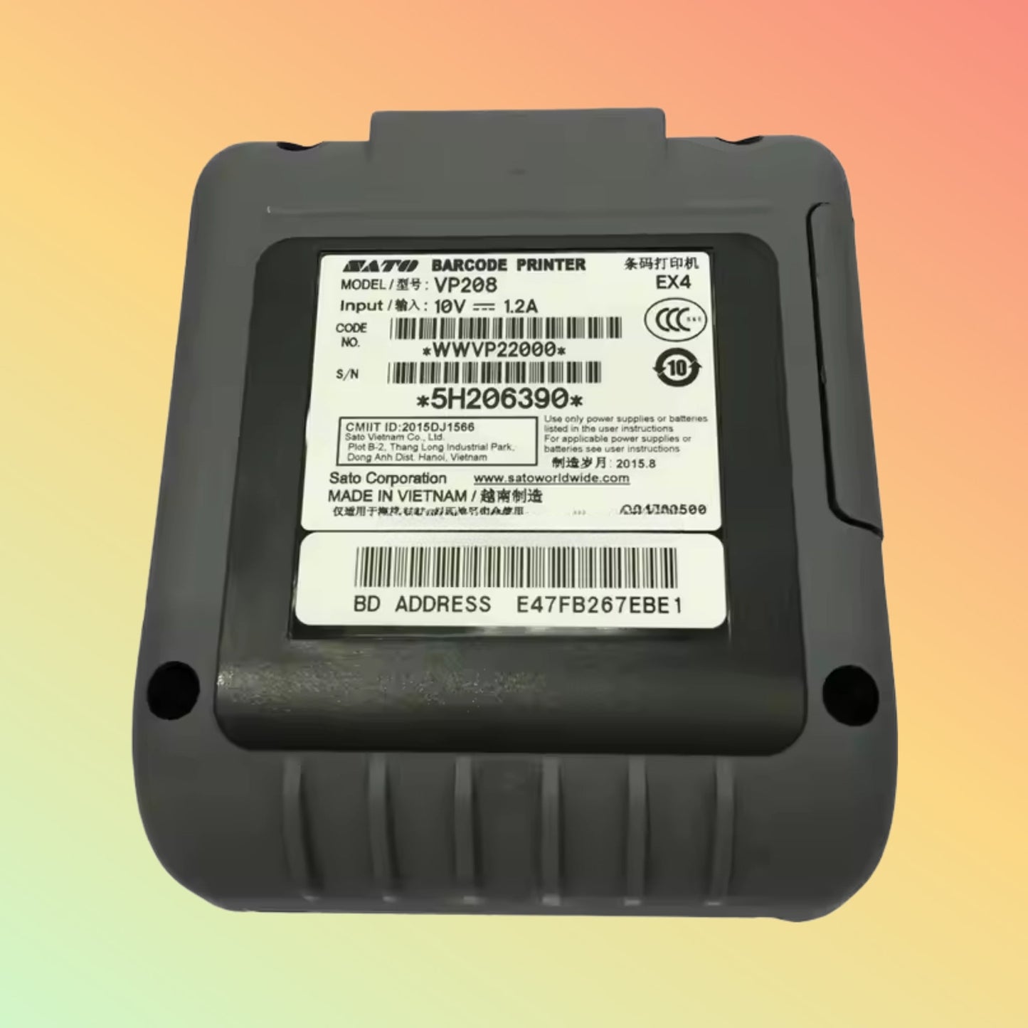 Sato Vp208 Handheld Receipt and Ticket Mobile Printer