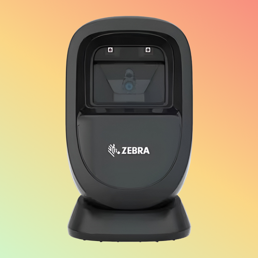 ZEBRA DS9308 desktop USB wired barcode scanner, efficiently reads 1D and 2D QR codes for diverse scanning needs
