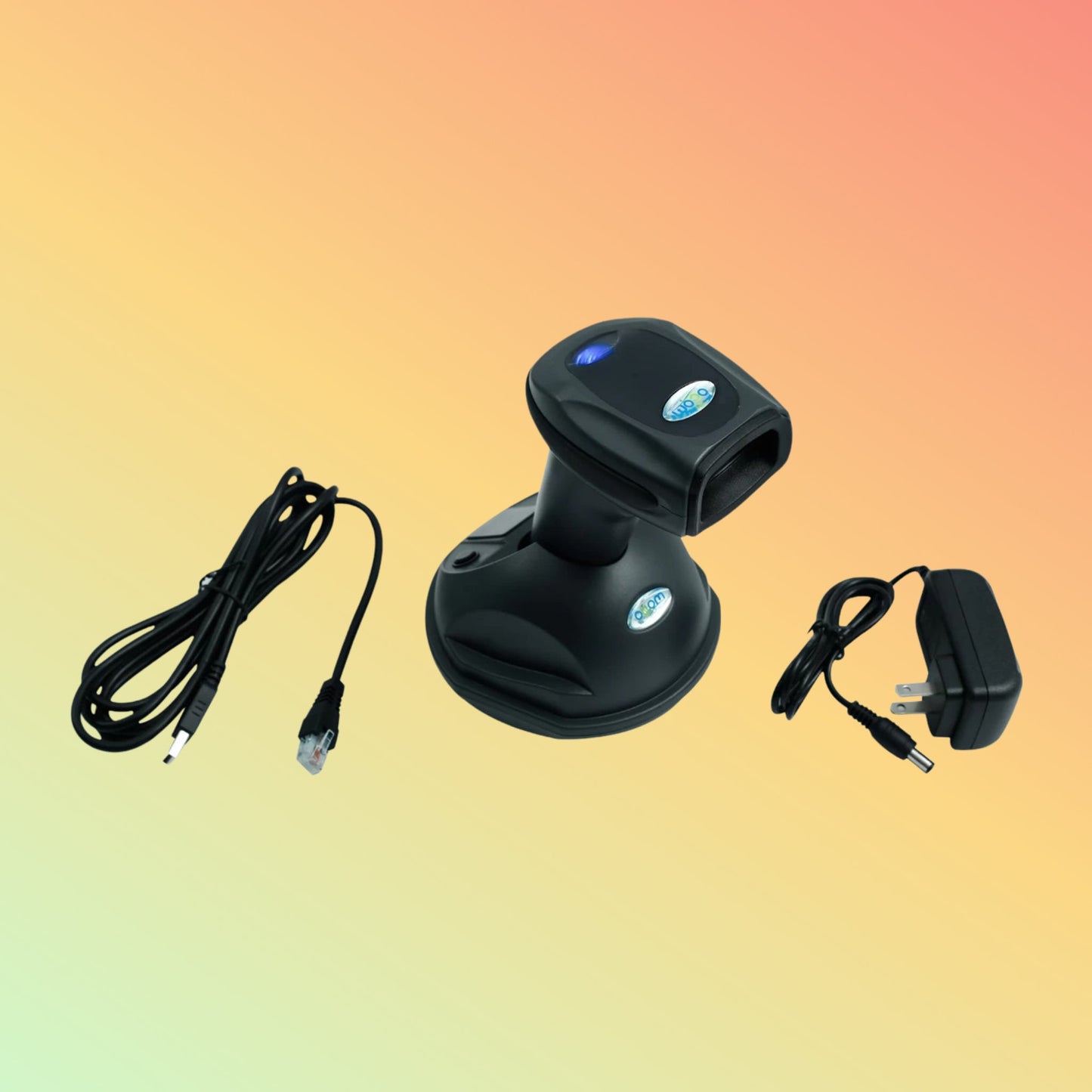 Ocom (OCBS-W800) 433Mhz wireless 32bit laser barcode scanner with cradle