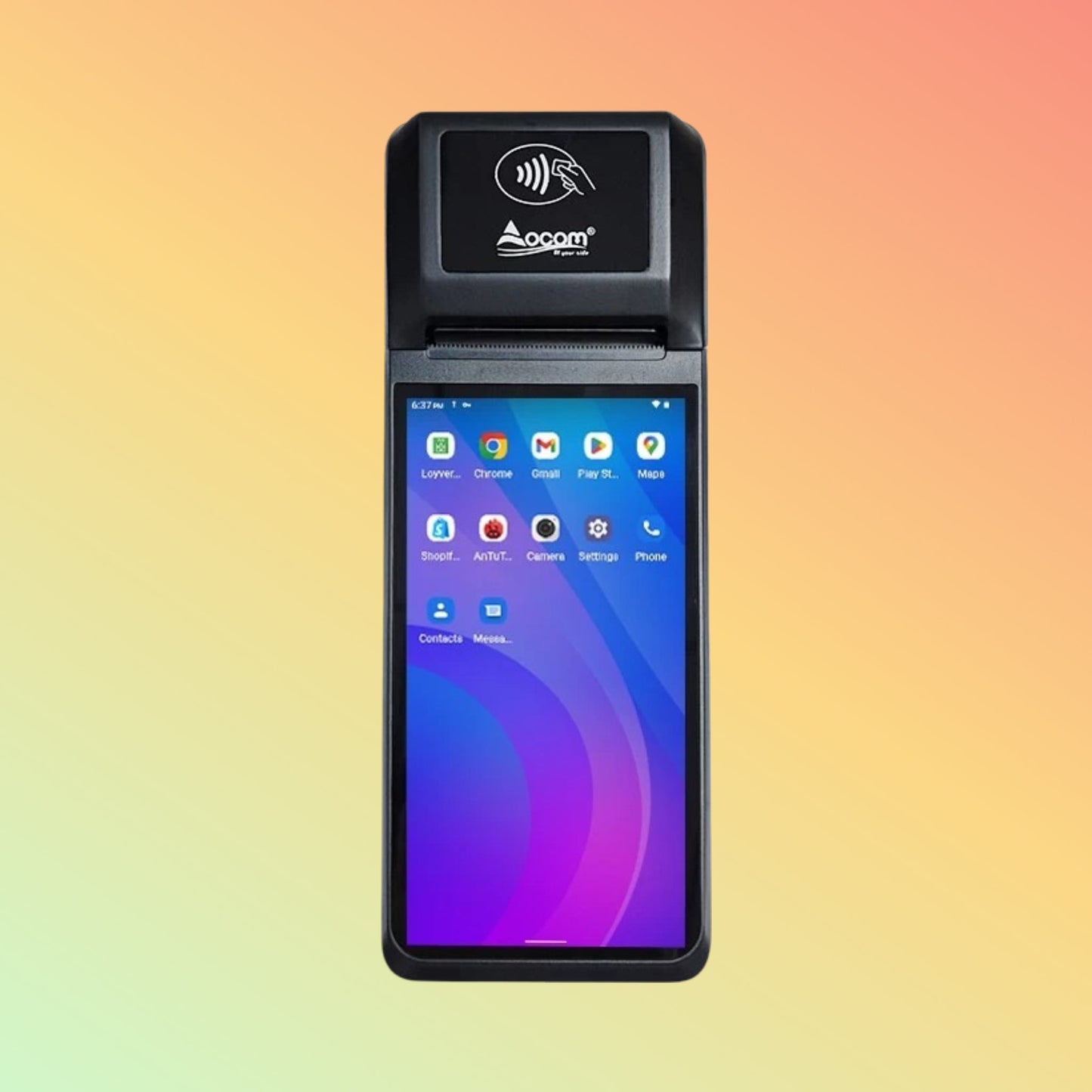 Ocom (POS-T2 PRO) 5.99" Handheld Android12 or Android13 POS Terminal with Thermal Label and Receipt Printer