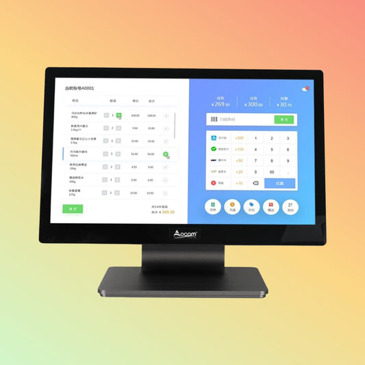 Ocom (POS-1562) 15.6-inch Windows/Android Super Slim Die-cast Aluminum Touch POS Terminal