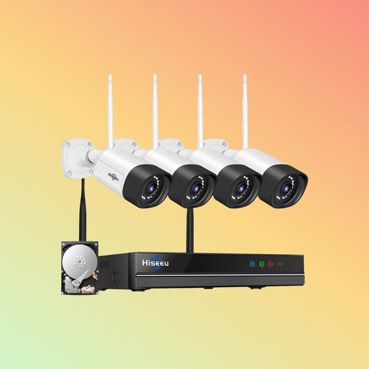 Hiseeu Wireless 5MP Security Camera System – 4K NVR, 2-Way Audio, HDD