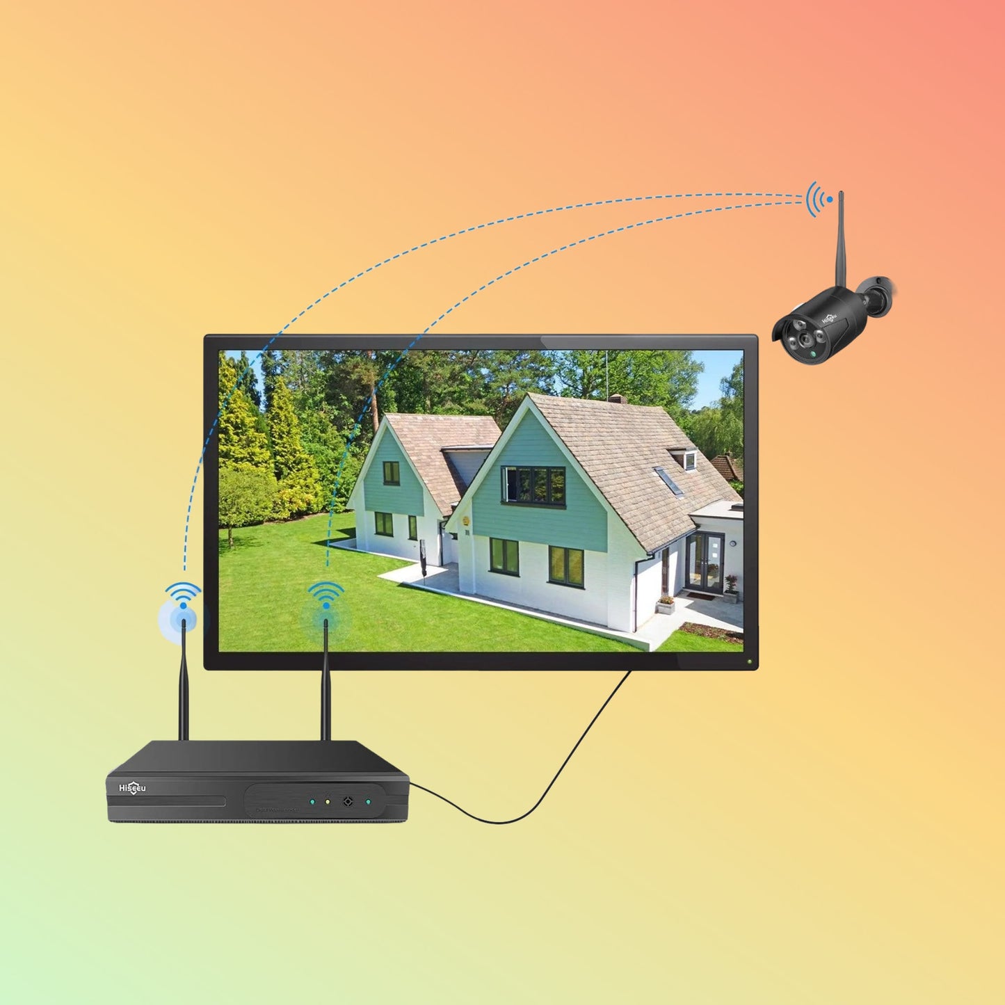 Hiseeu 5MP Wireless Security Camera Wifi Outdoor With 2-Way Audio (Black)