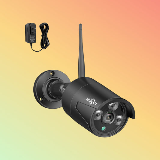 Hiseeu 5MP Wireless Security Camera Wifi Outdoor With 2-Way Audio (Black)