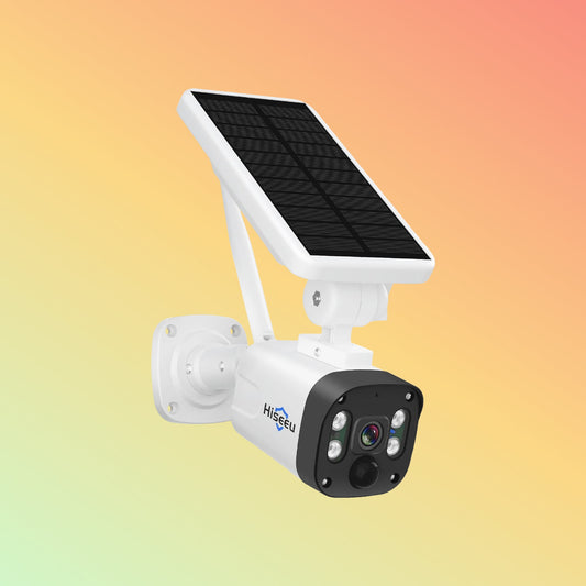 Hiseeu 4MP Solar Battery Wireless Security Camera Outdoor with PIR Detection
