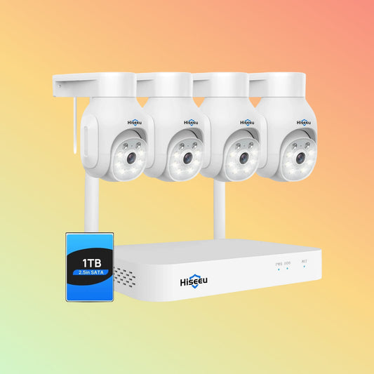 Hiseeu 5MP PTZ Wireless Security System – 10CH NVR, 1TB HDD