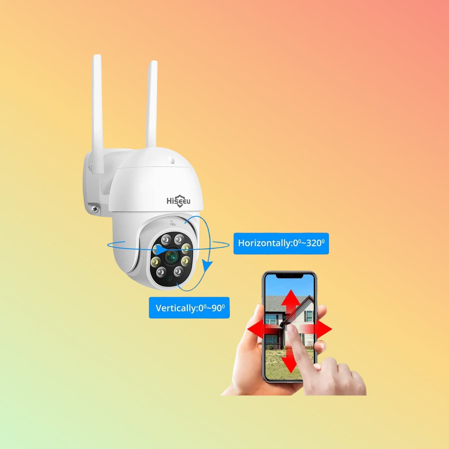 Hiseeu 5MP Wireless Security System – PTZ & Bullet Cameras, 10CH NVR, HDD