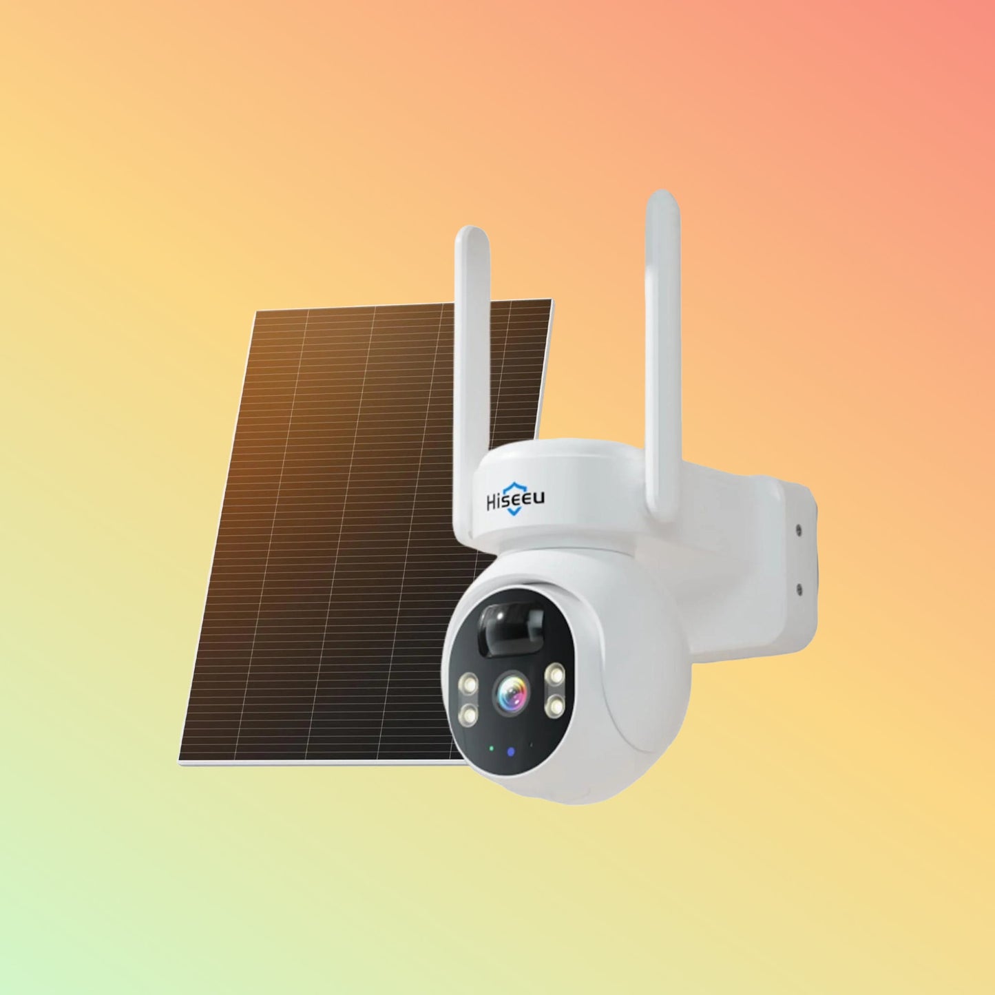 Hiseeu 4MP No Monthly Fee PTZ 360° View Solar Wireless Battery Camera WIth Color Night Vision