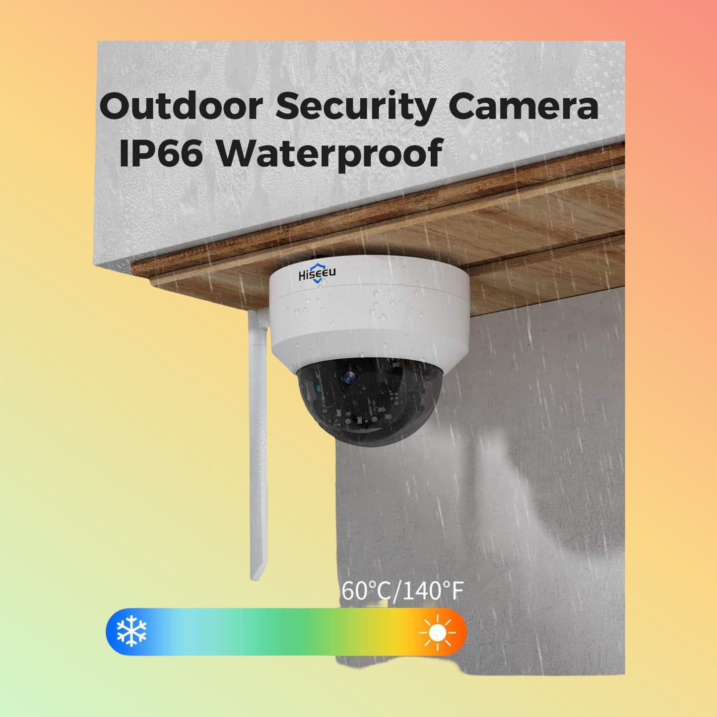 Hiseeu [Wireless ,Expandable 10Channels 15"LCD Monitor NVR] 5MP Wireless PTZ Zoom Security Camera System BUILD-IN 3THDD