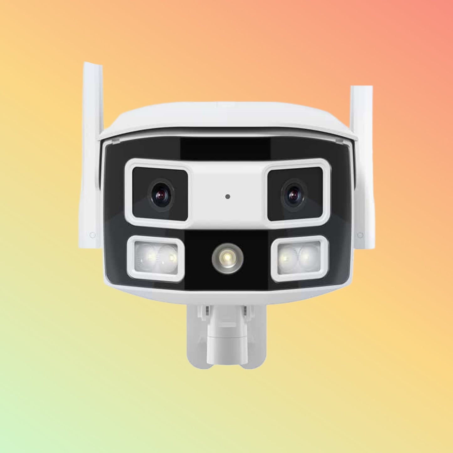 Hiseeu Ultra Wide Angle Dual Lens 4MP WiFi Pro Wireless Security Camera Outdoor, 2.4/5 GHz, 180° Viewing Angle, Black Light Night Vision, Two-Way Audio, IP66 Waterproof, Supports 24/7 Recording