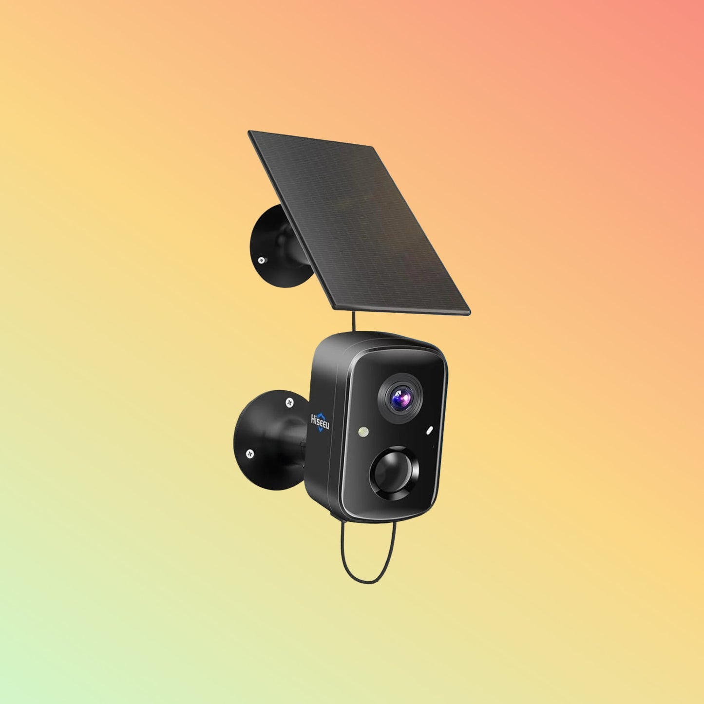 Hiseeu 4MP Solar Battery Powered WiFi Smart Wireless Battery Camera With 2-Way Audio(Black）