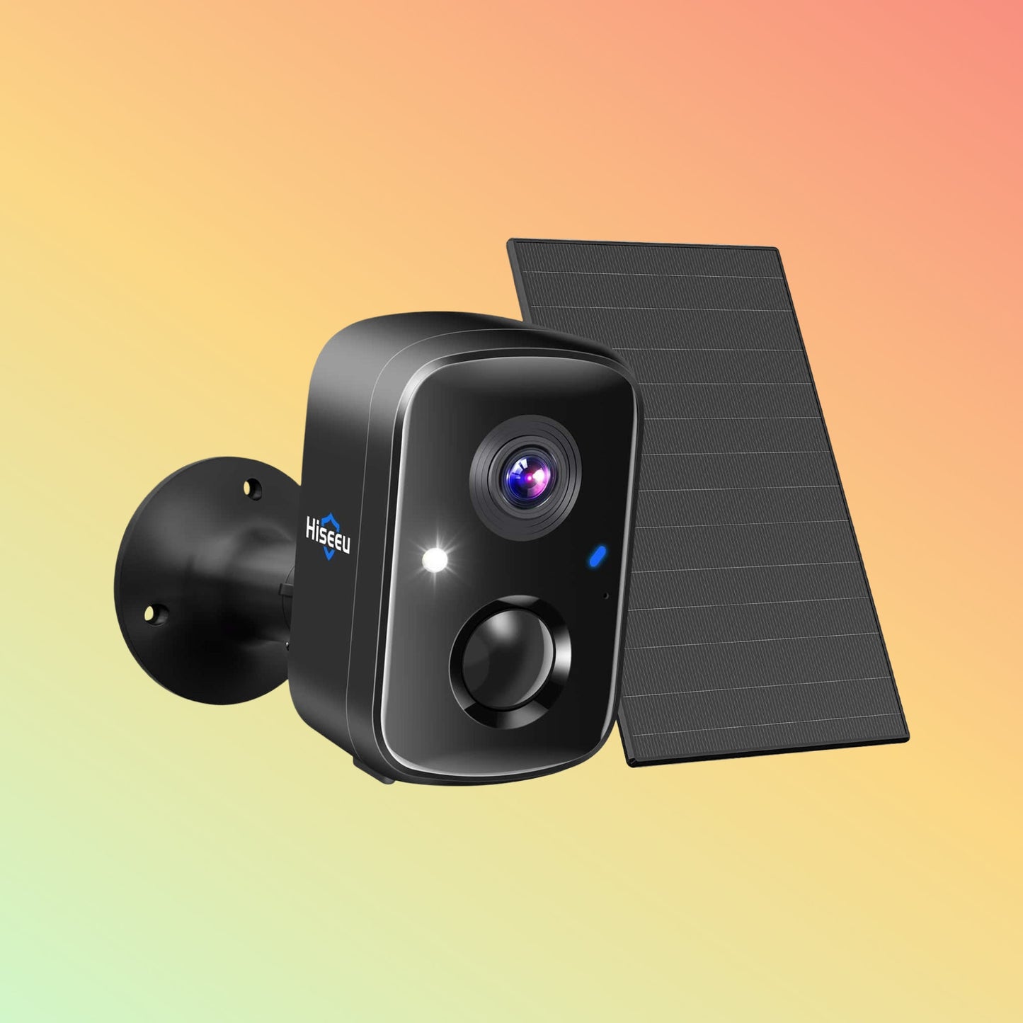 Hiseeu 4MP Solar Battery Powered WiFi Smart Wireless Battery Camera With 2-Way Audio(Black）