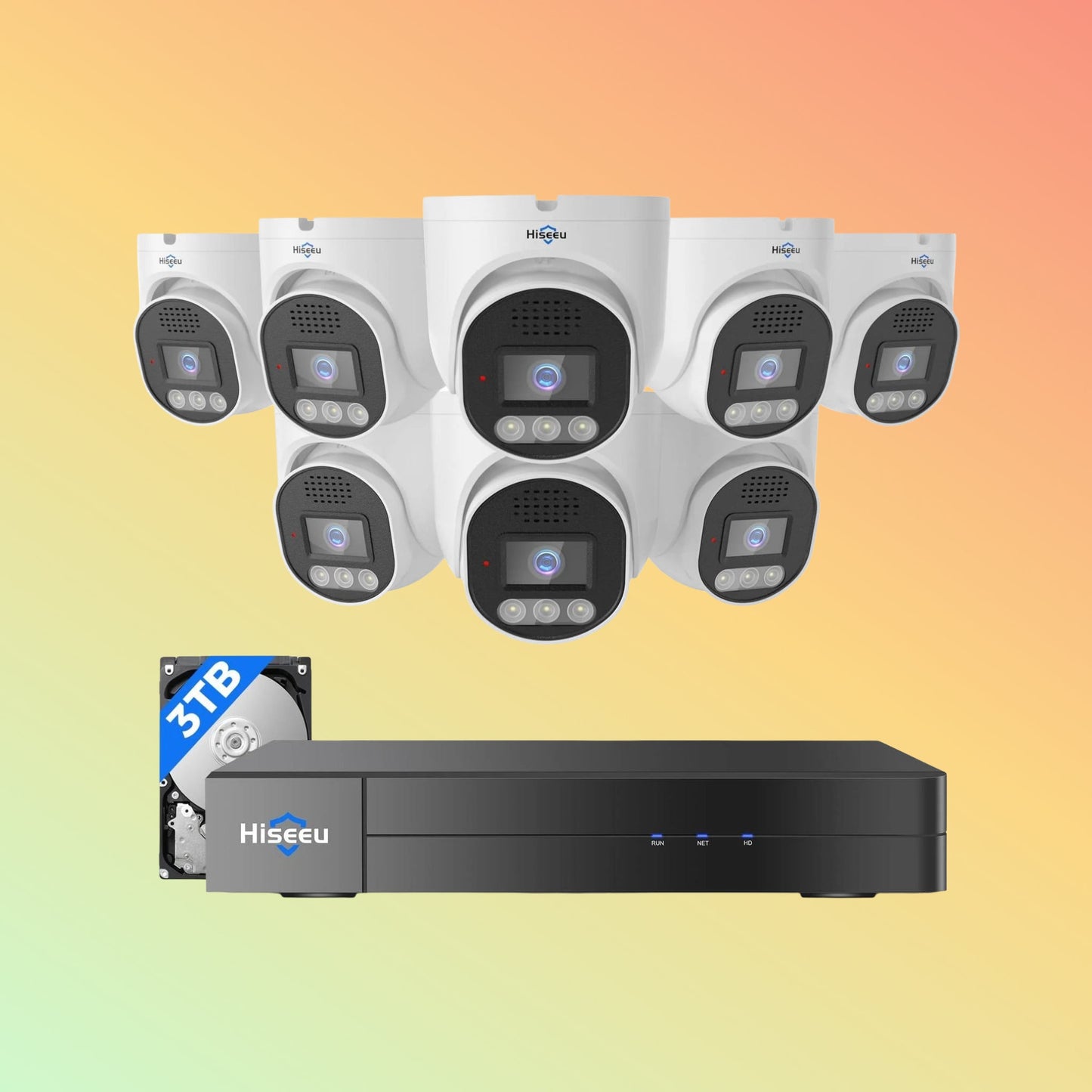 Hiseeu 8MP PoE Security System – 4K NVR, 3TB HDD, 16CH, Dome IP Cams
