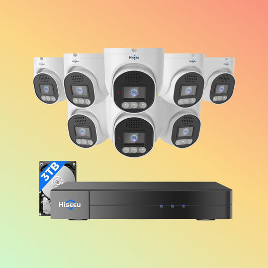 Hiseeu 8MP PoE Security System – 4K NVR, 3TB HDD, 16CH, Dome IP Cams