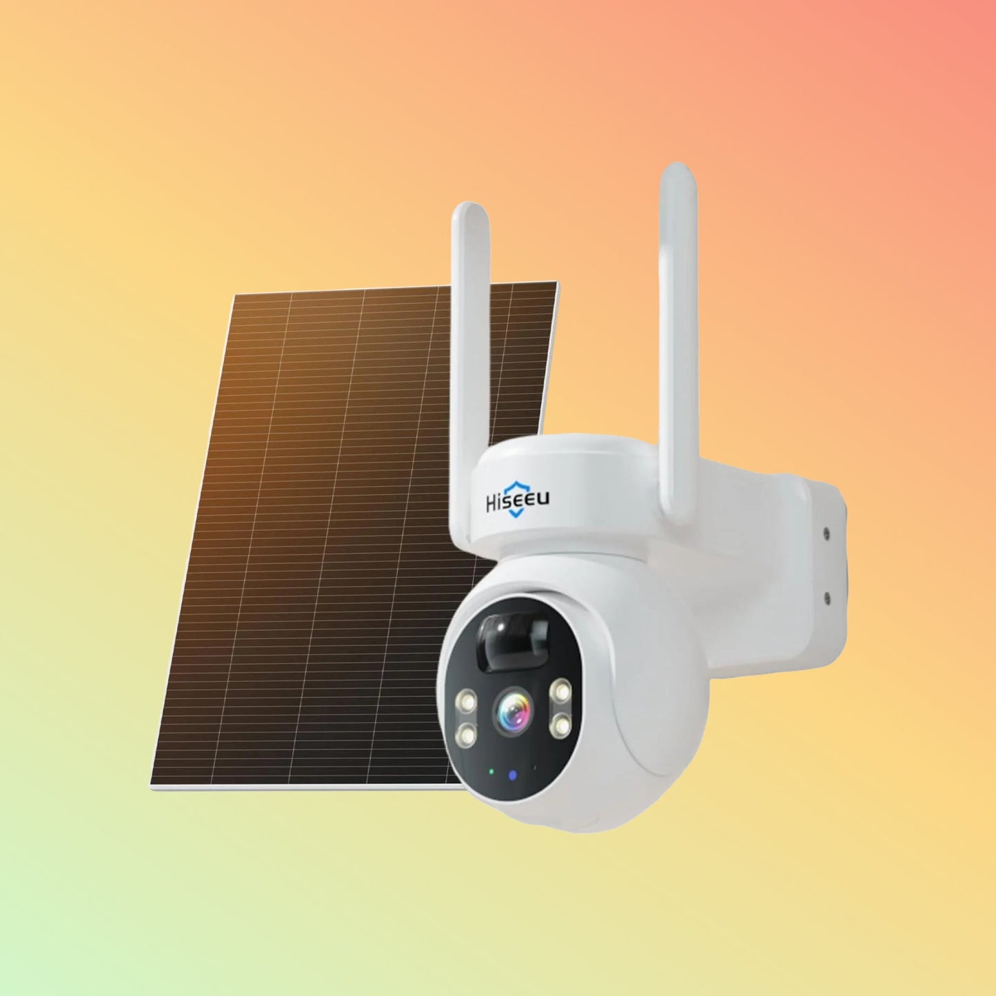 Hiseeu 4MP No Monthly Fee PTZ 360° View Solar Wireless Battery Camera WIth Color Night Vision