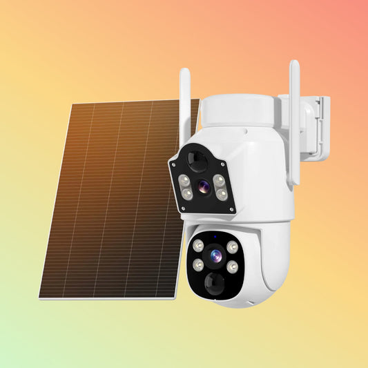 Hiseeu 4MP Dual Lens Solar PTZ 360° View Wireless Battery Camera WIth No Monthly Fee Color Night Vision