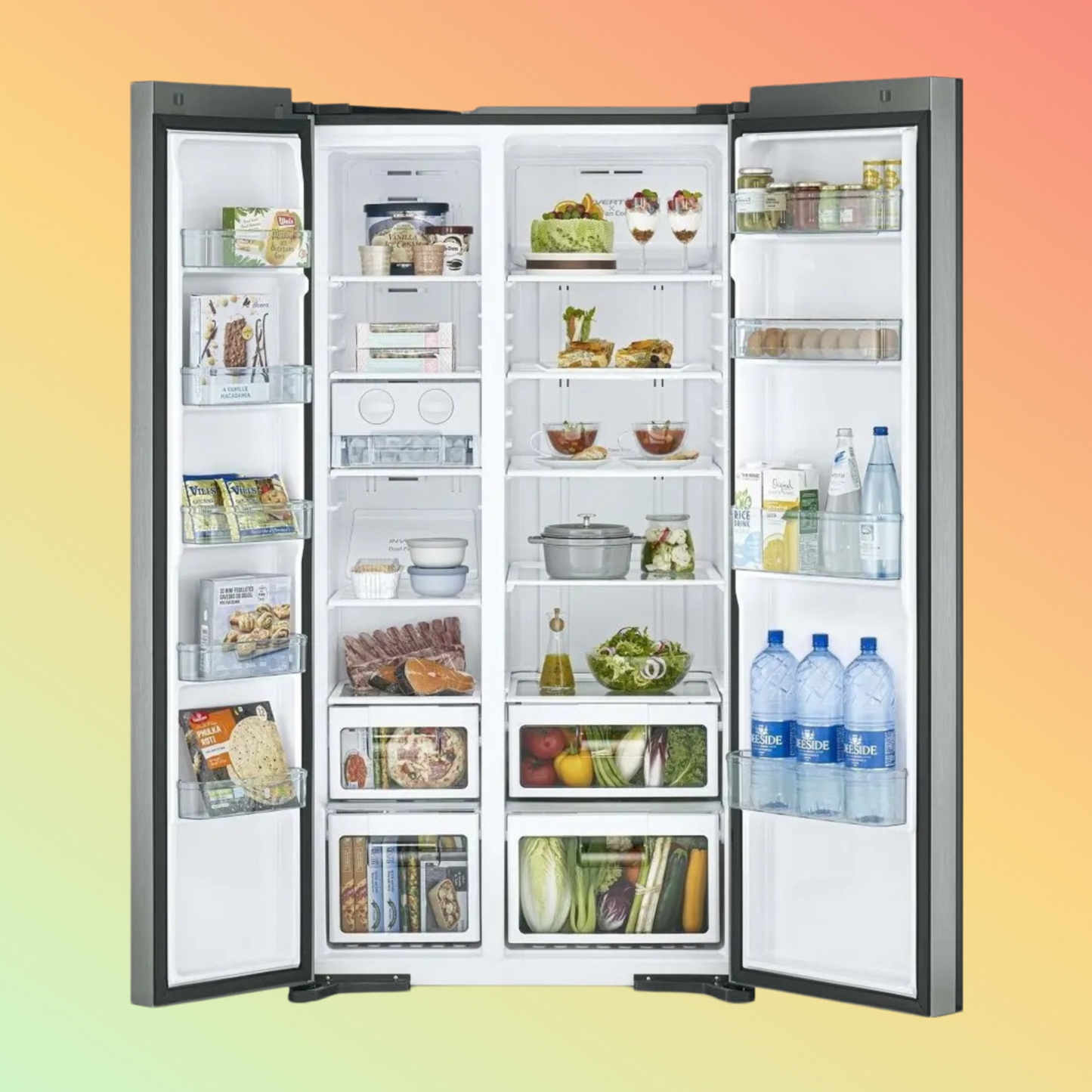 Hitachi RS700PUK0GBK 605 700l Top Mount Refrigerator, Black