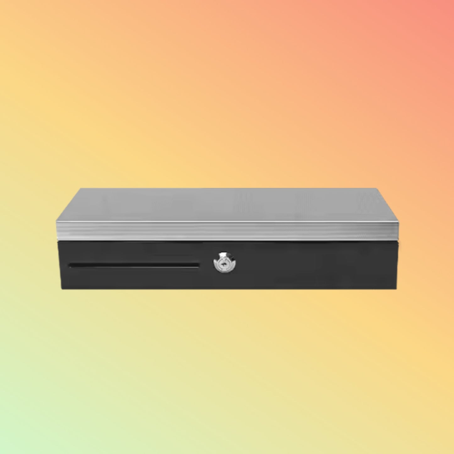 POS System Safe Cash Box Adjustable Flip Top Metal Cash Drawer With Key Lock