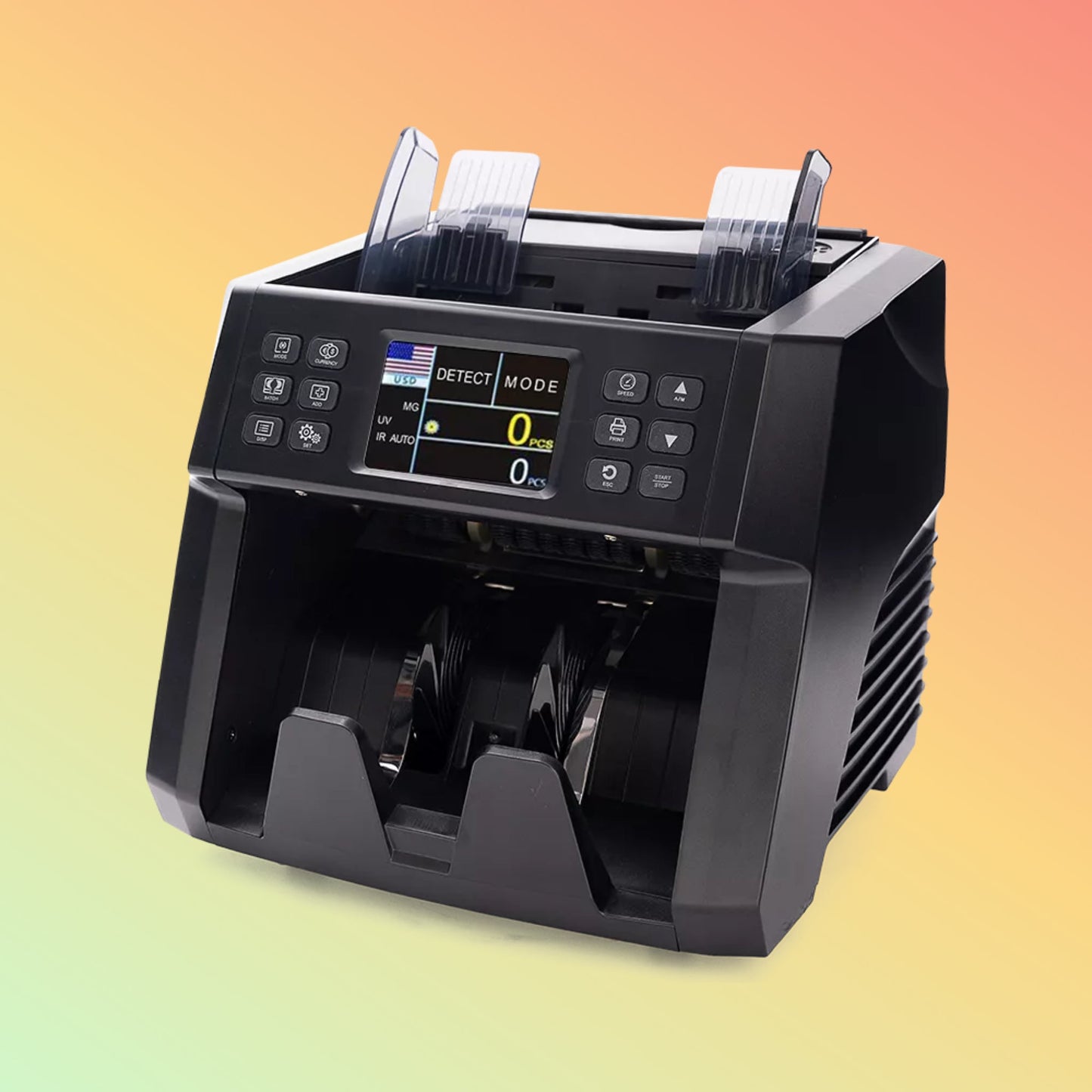 Union 2024 ECB Approved Professional 2 CIS Bill Counter Black Money Counting Machine