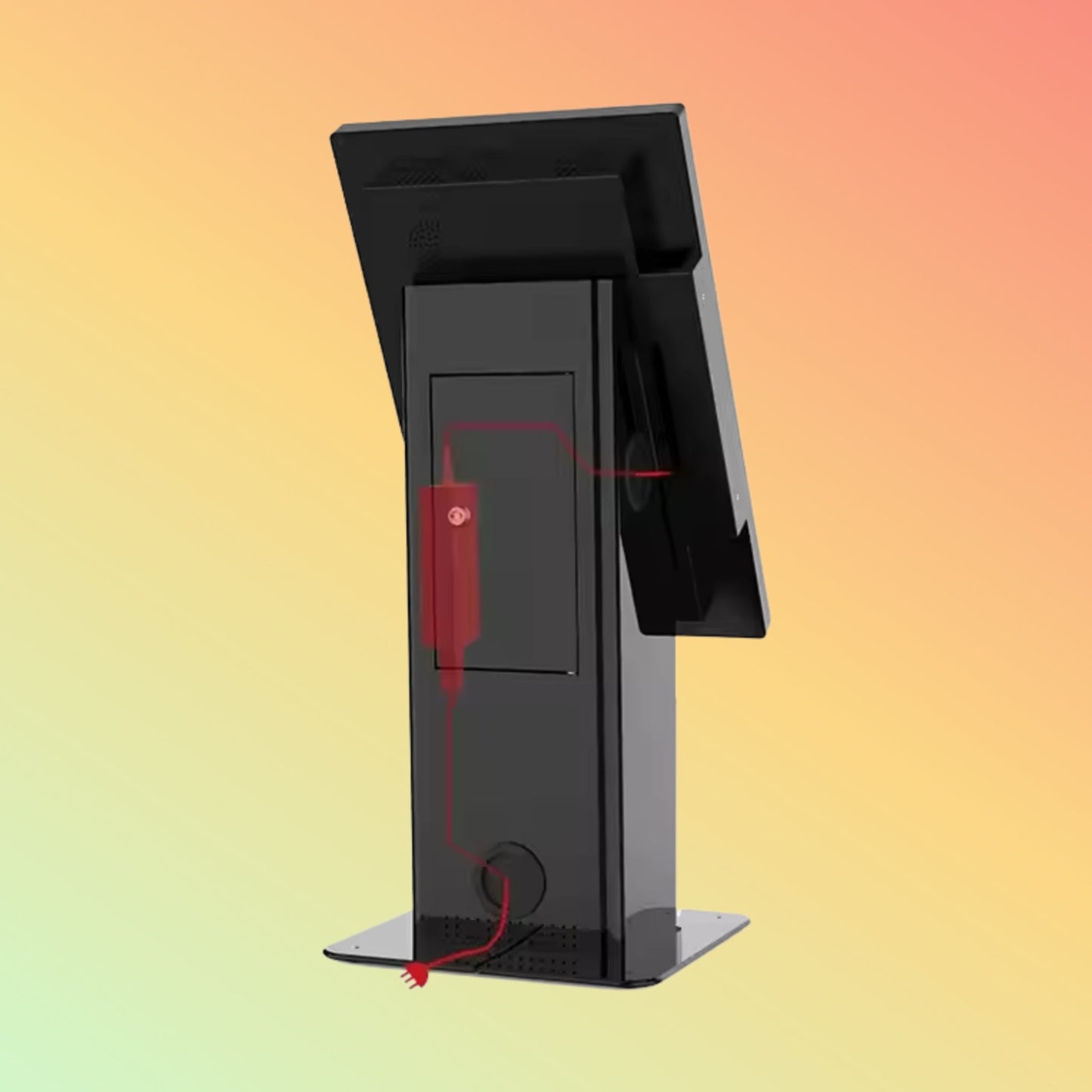 MAKEN Self Service Stand Metal Display Countertop Kiosk Stand For 21.5" Screen