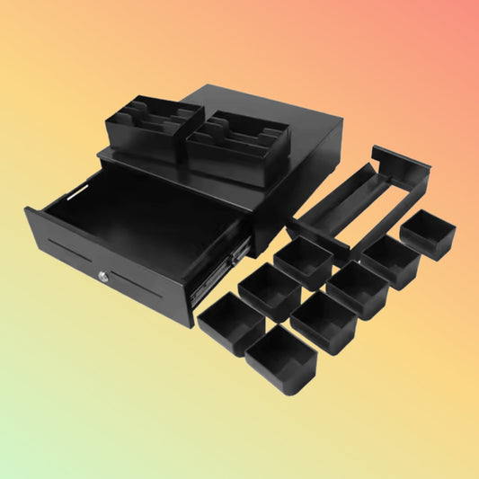 MAKEN SK-415HB 3-Position Lock 8 Bill 8 Coin Aluminum Cash Tray Advantage Cash Drawer For Shop