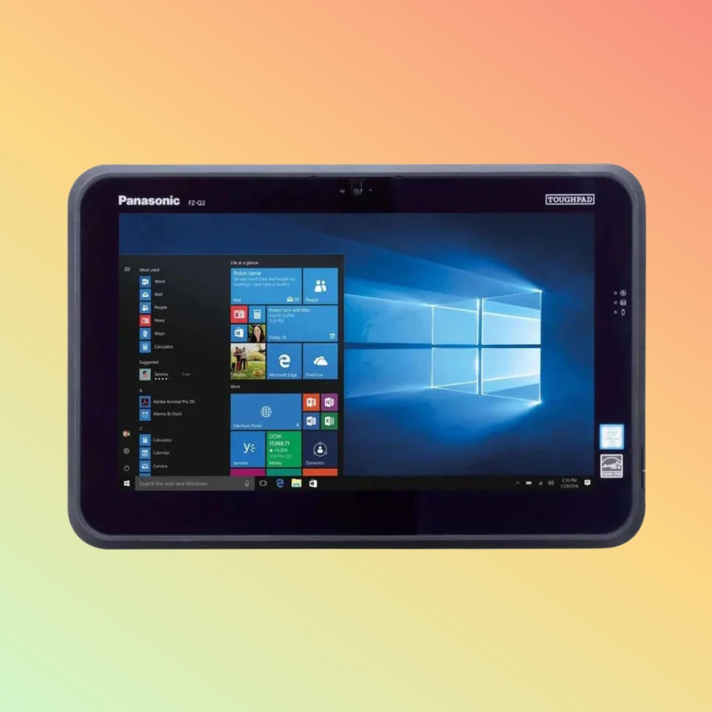 Panasonic Toughbook FZ-Q2, 12.5" Semi-Rugged Tablet, Intel Core M5-6Y57, FHD, 4G LTE, 8GB, 128GB SSD, Win10 Pro