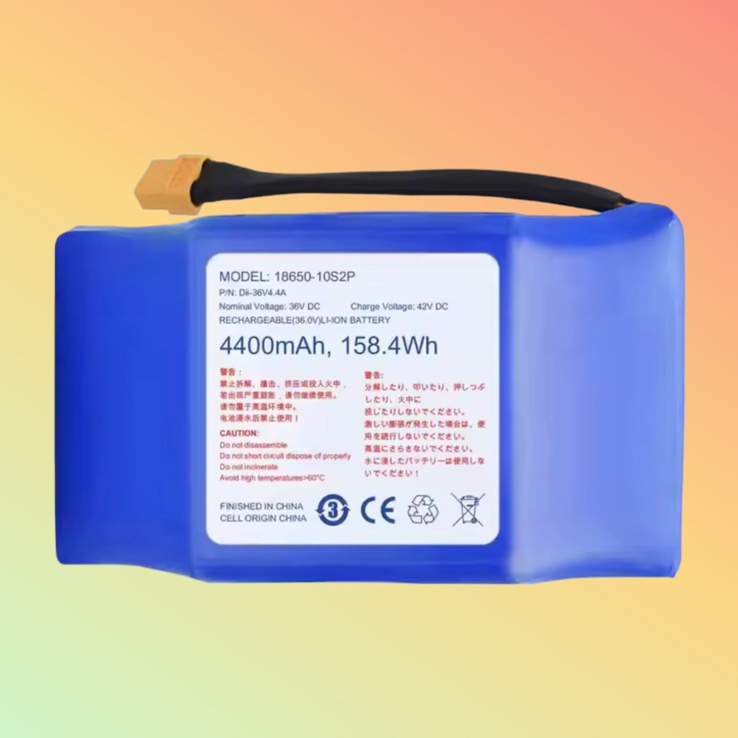 SUNWIND OEM/ODM Hoverboard Battery 36V 4.4Ah 10s2p 18650 Battery Pack