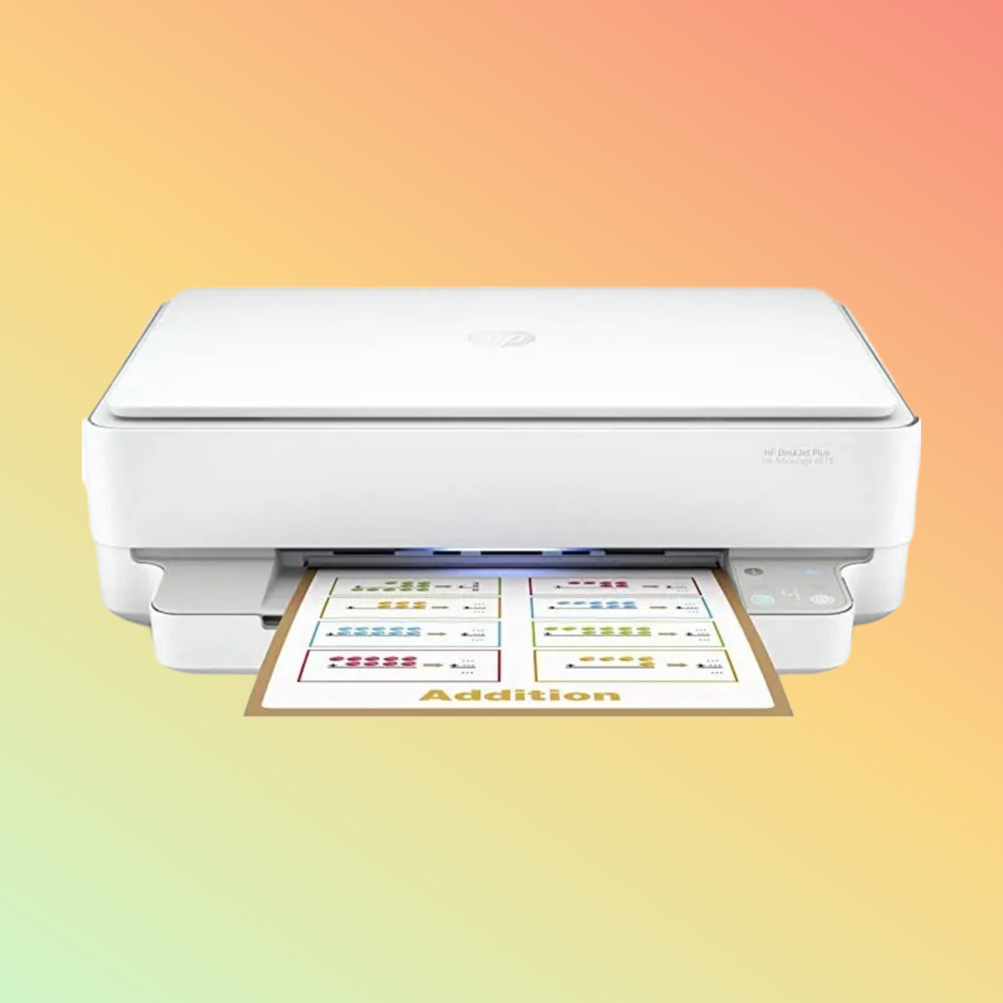 HP DeskJet Plus Ink 6075 Printer - Wireless, A4, Print Copy Scan Photo, 10 ppm, 1200 x 1200 rendered dpi Resolution, 1,000 Pages Duty Cycle, Black and Color