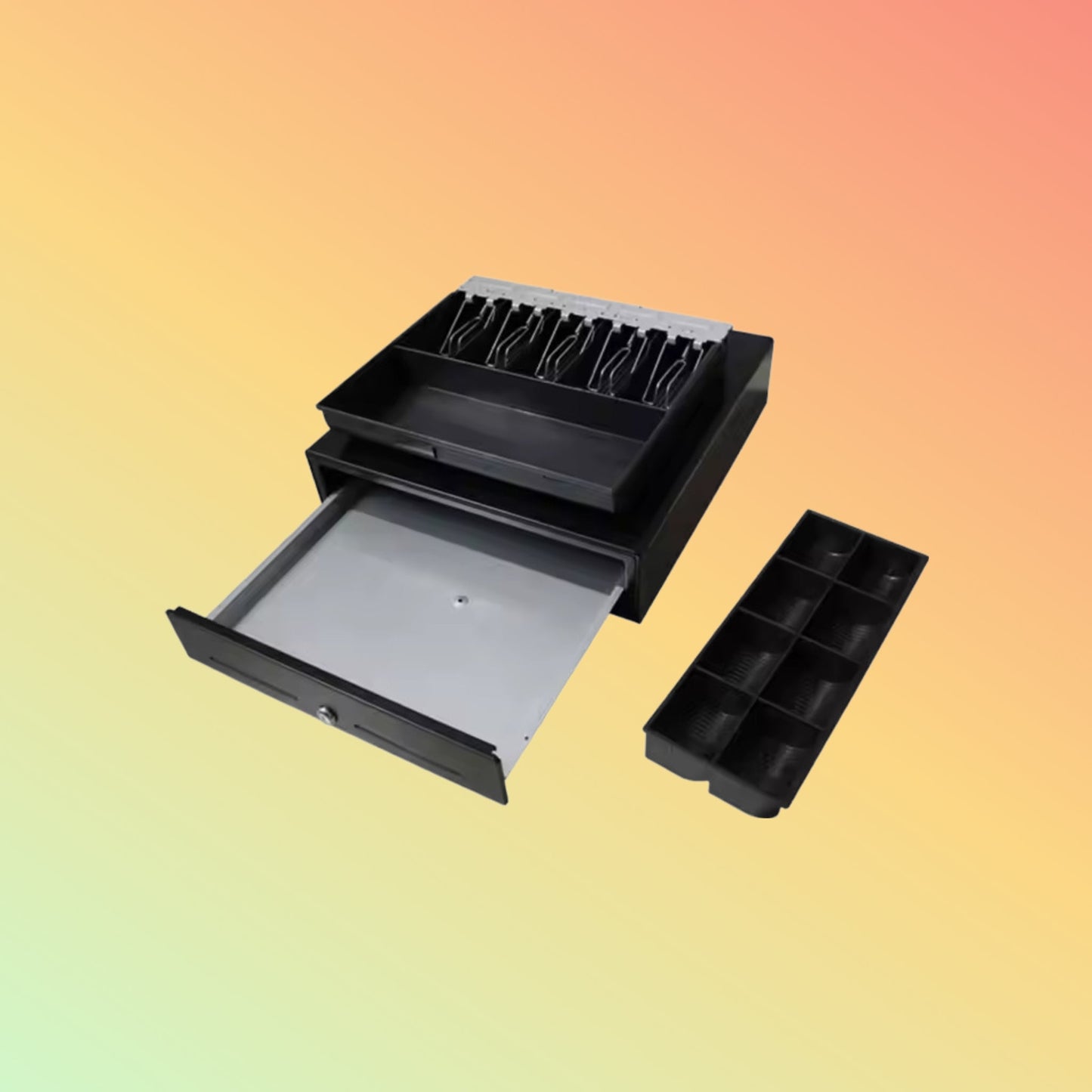 MAKEN China manufacture MK-410T 5 bill 8 coins metal touch open manual push cash drawer