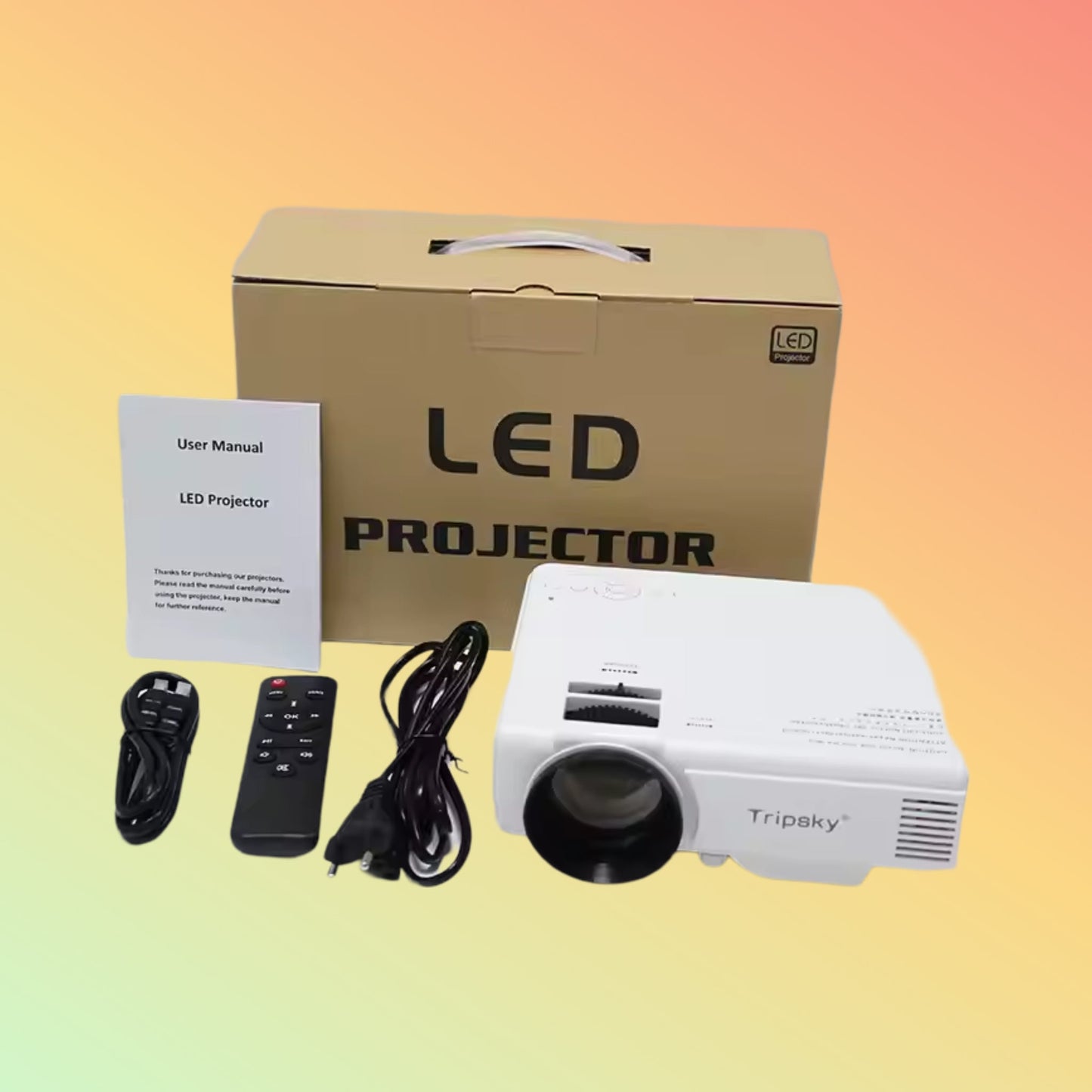 Ycstar T5 Video Projector LCD Portable Projector Support 1080P